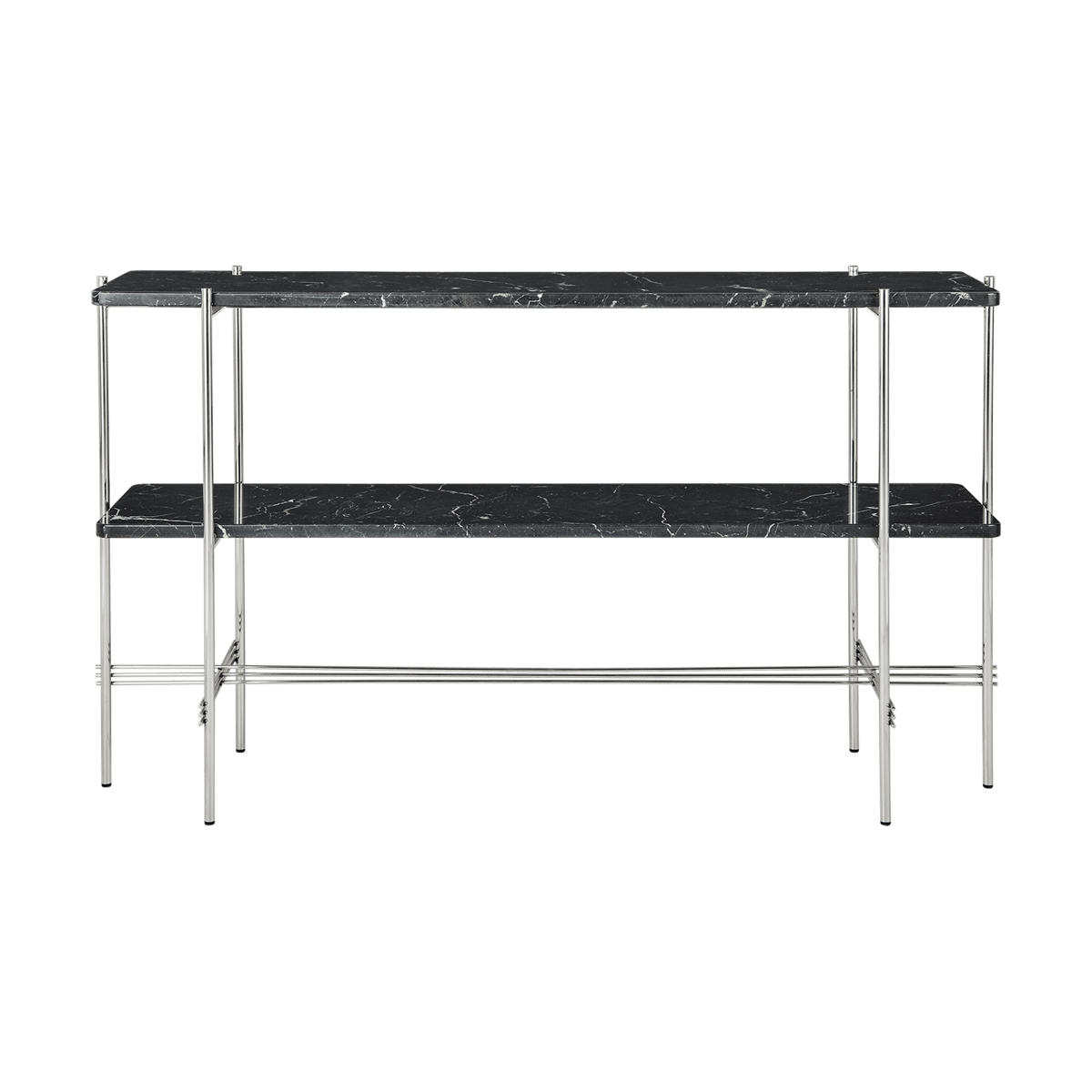 GUBI TS Console table 120x30x72 cm Black marquina marble-steel