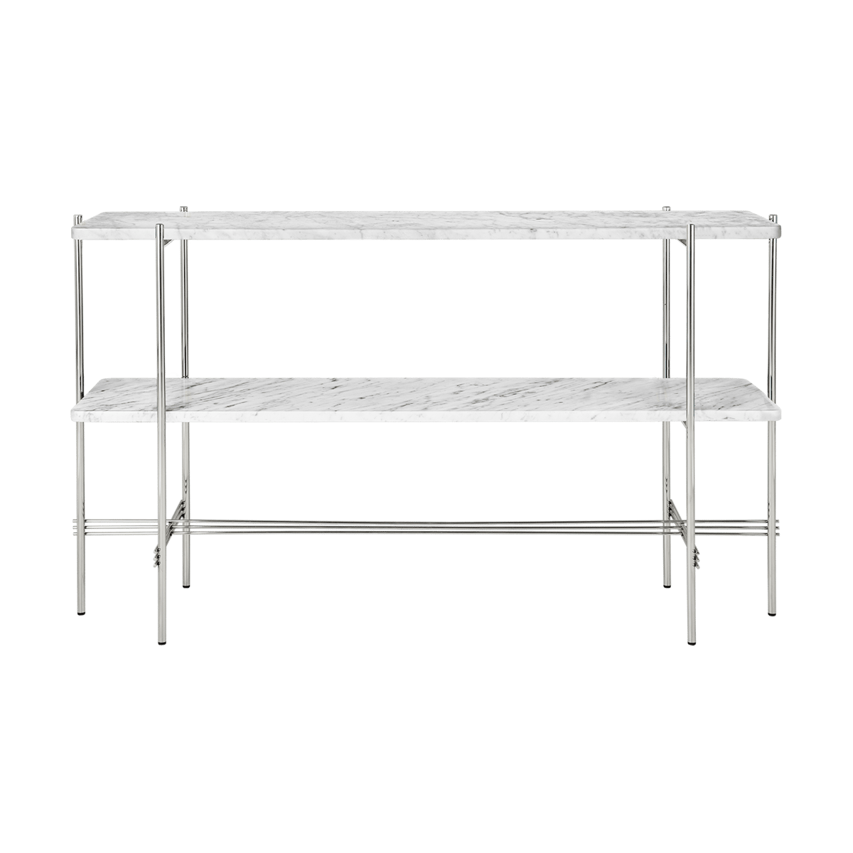 GUBI TS Console table 120x30x72 cm White carrara marble-steel