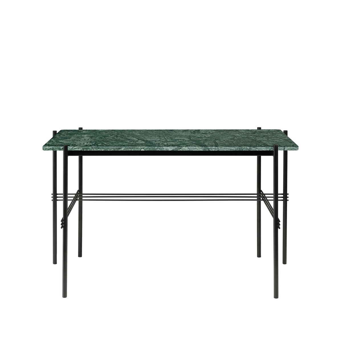 GUBI TS Desk Green marble-black lacquered steel