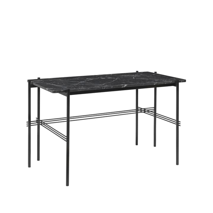 TS Desk, Marble black, black lacquered steel GUBI