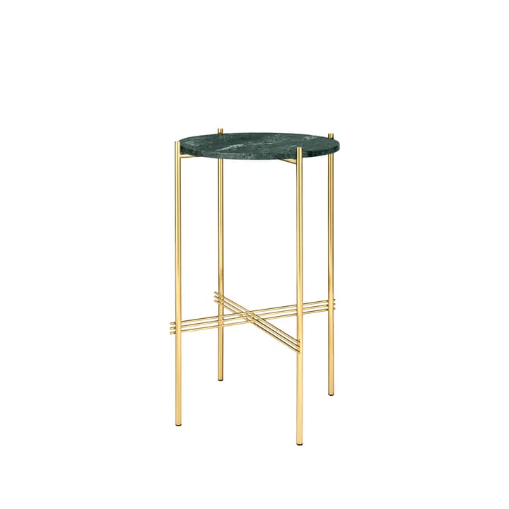 TS Table café table, Marble green, brass legs GUBI