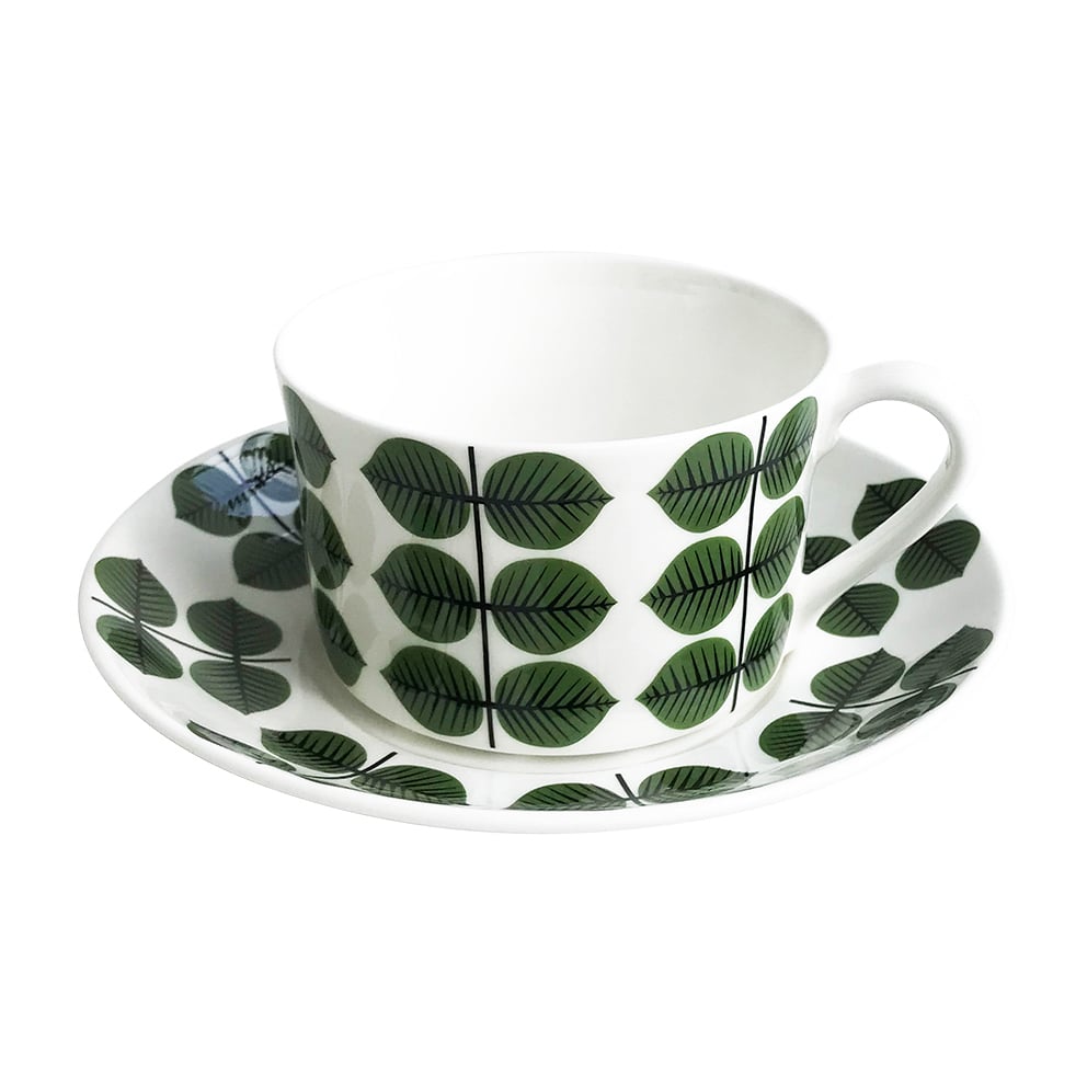 Gustavsbergs Porslinsfabrik Berså teacup with saucer 35 cl Green