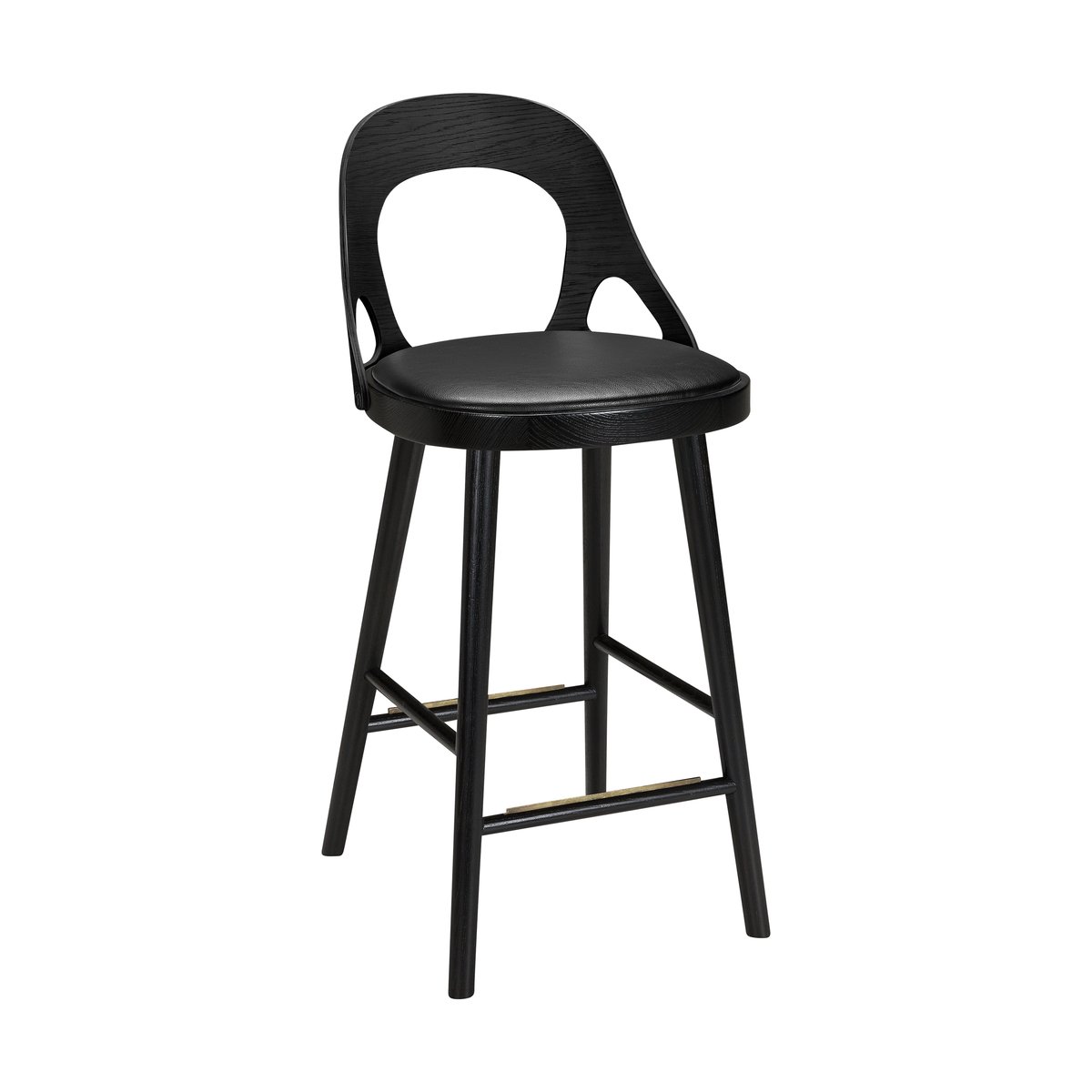 Hans K Colibri bar stool 63 cm Stained black oak-black pad