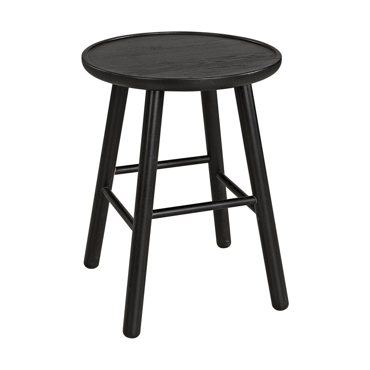 Hans K ZigZag stool 47cm Stained black ash