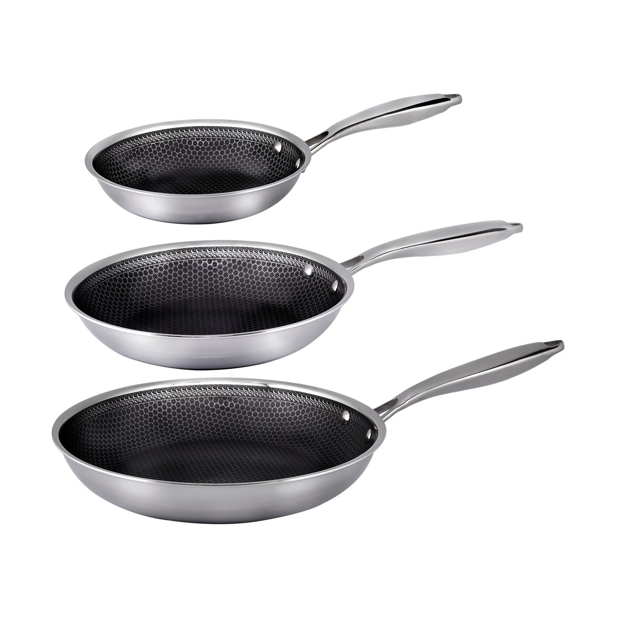 Hâws Hâws Santo hybrid coating frying pan set 3 pieces Stainless steel