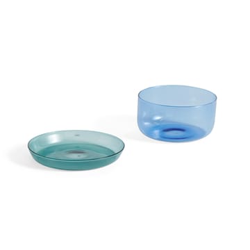 2-in-1 serving set bowl and saucer - Light blue-aqua - HAY