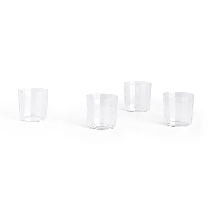 Angle drinking glass 4-pack - Wide 7,5 cm - HAY