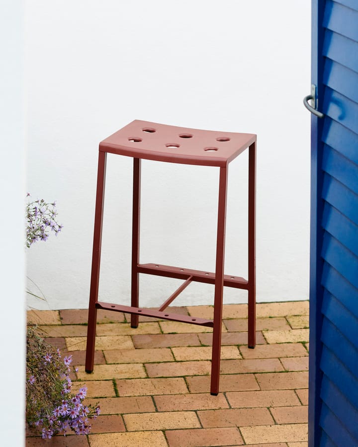 Balcony bar stool low 65 cm - Iron red - HAY