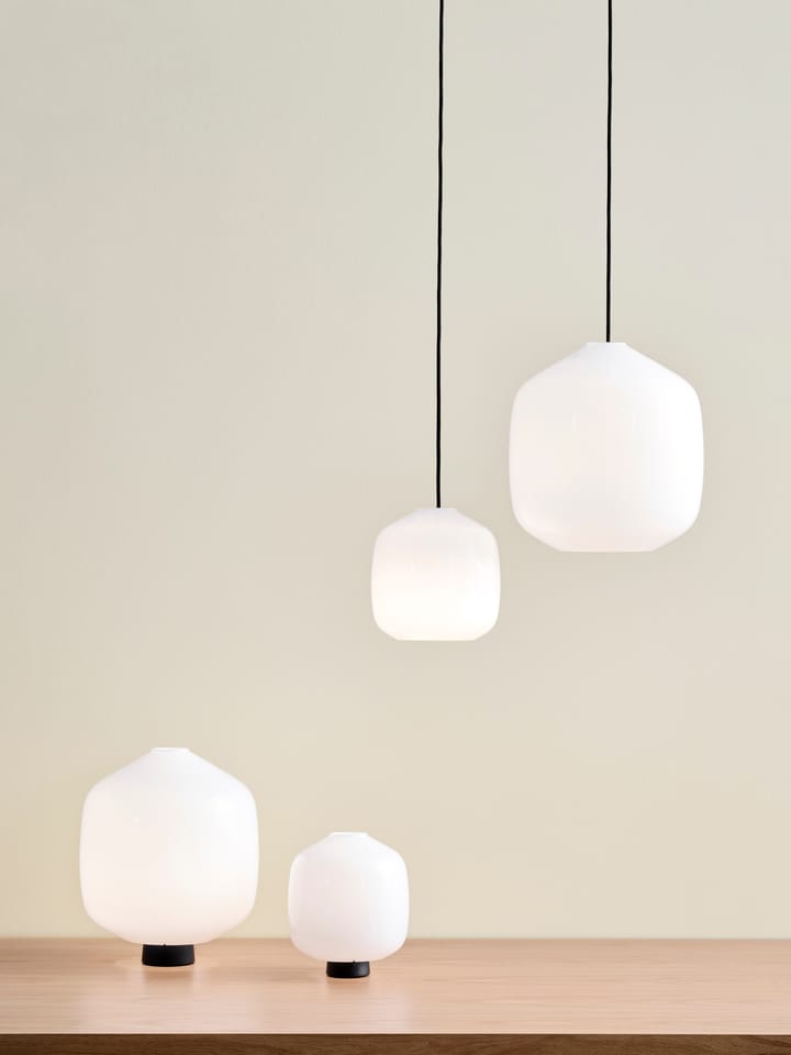 Buoy pendant lamp Ø20 cm, Opal glass-soft black HAY