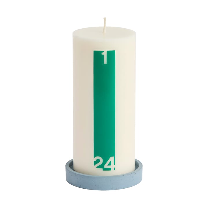 Calendar candle and candle lantern 6,8 cm - Bold off white-green - HAY