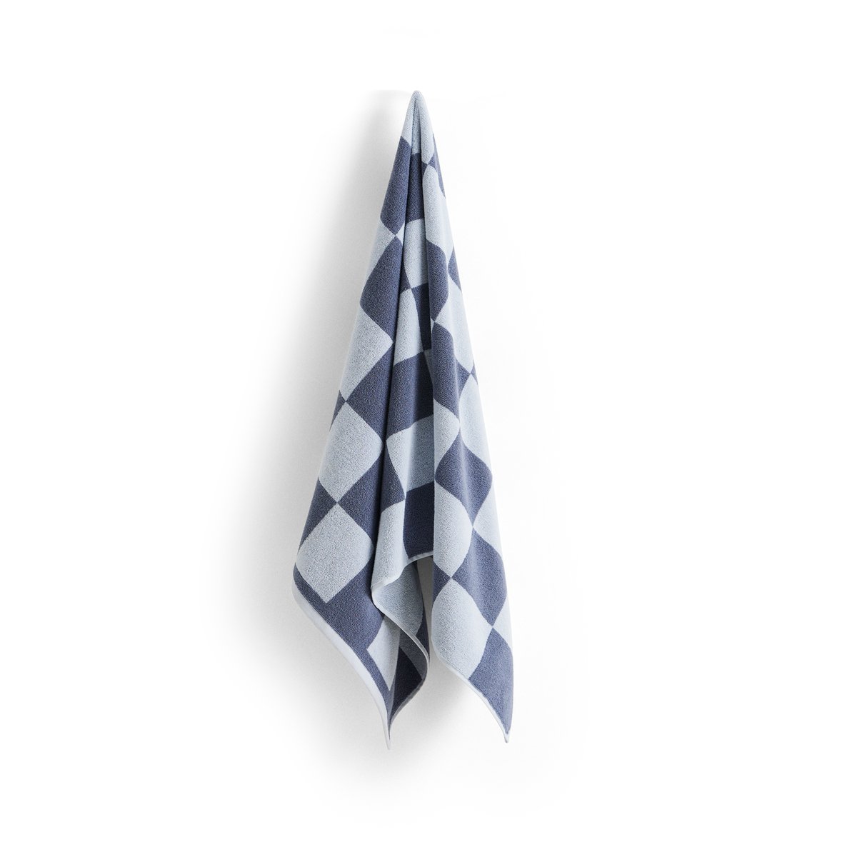 HAY Check bath towel 70x136 cm Steel blue