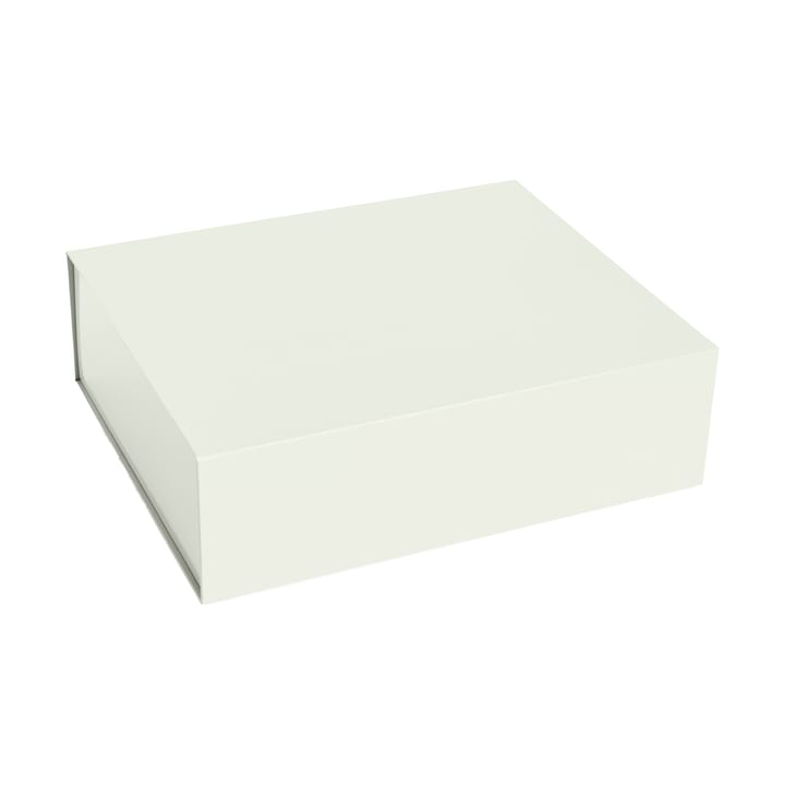 Colour Storage L box with lid 34,5x41,5 cm - Chalk white - HAY