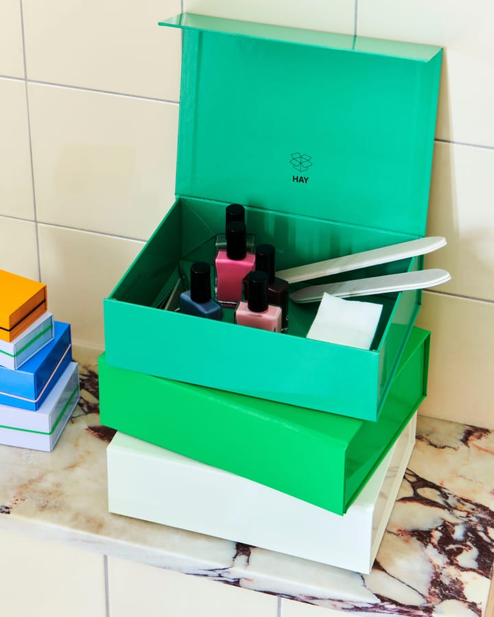 Colour Storage XS box with lid 16,5x22,5 cm - Emerald green - HAY