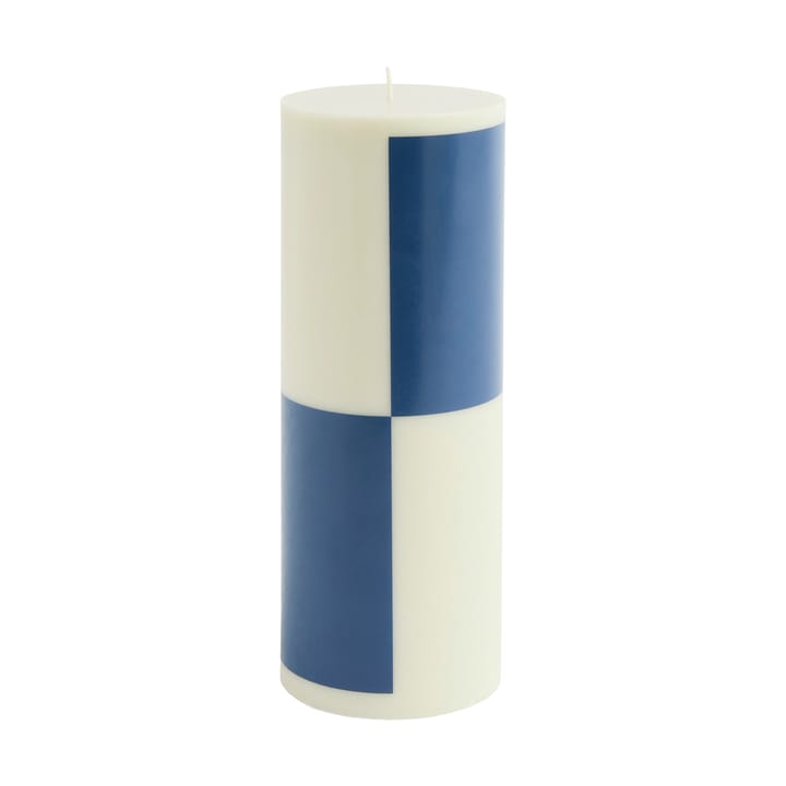 Column Candle block candle large 25 cm - Milky green-dark blue - HAY