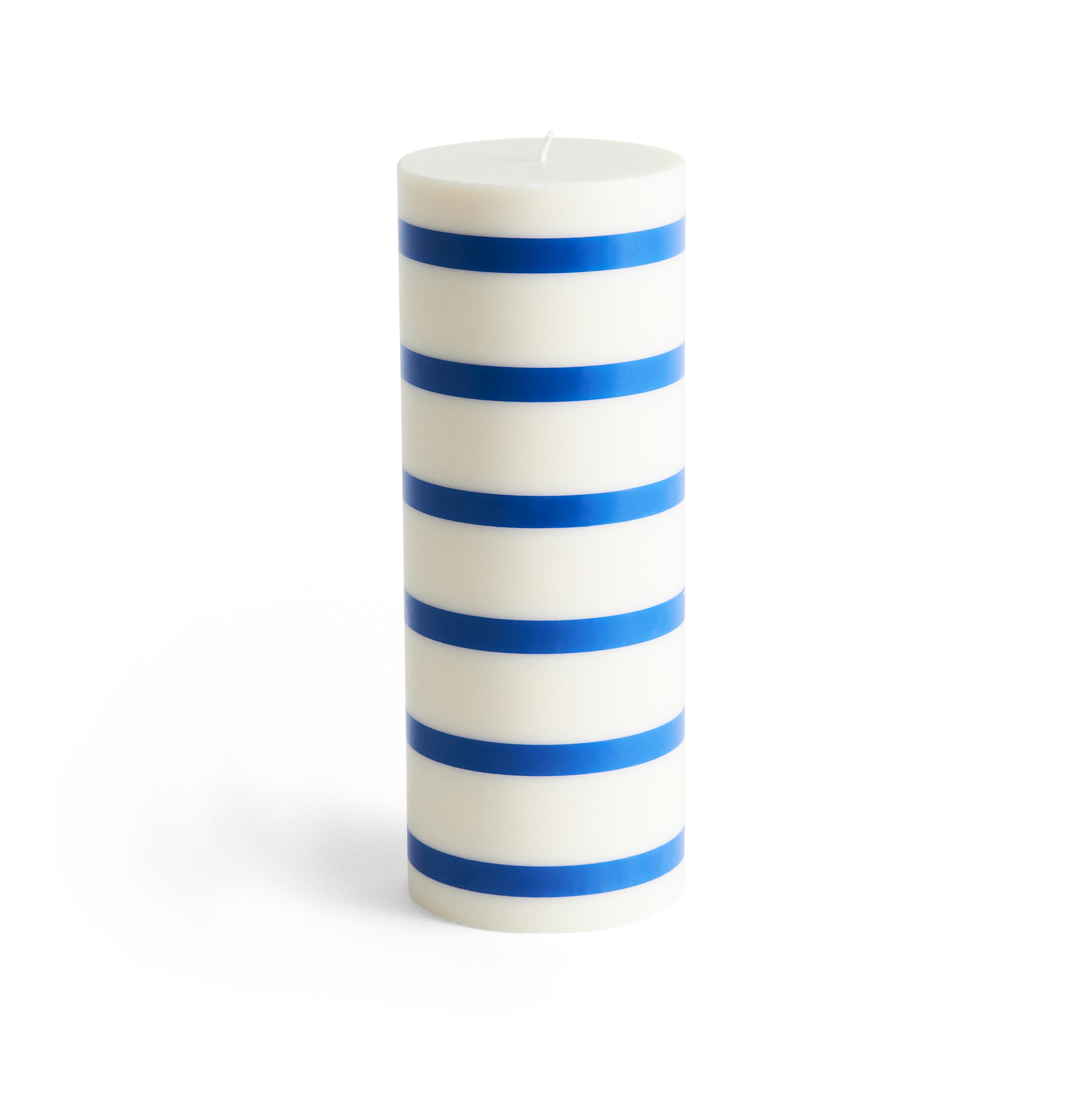 Column Candle block candle large 25 cm, Off white-blue