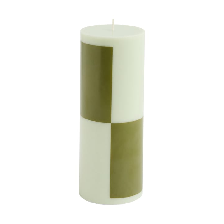 Column Candle block candle medium 20 cm - Light green-army green - HAY