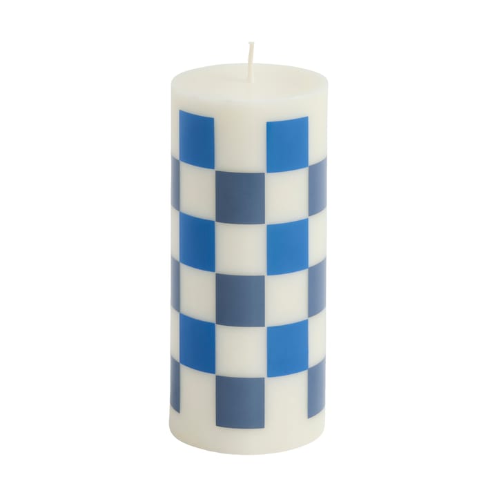 Column Candle block candle small 15 cm - Off white-blues - HAY