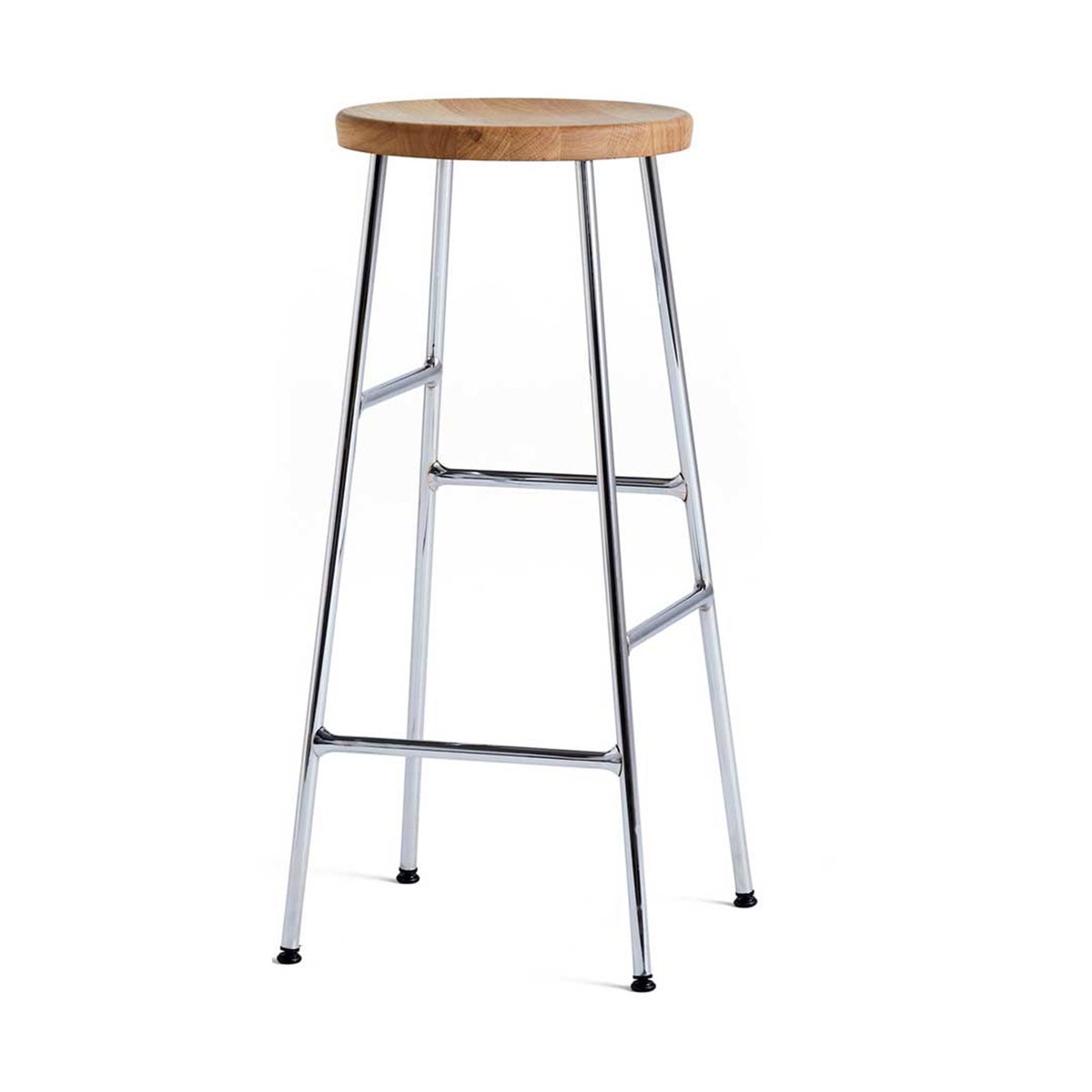 HAY Cornet bar stool 75 cm Oiled oak-chrome