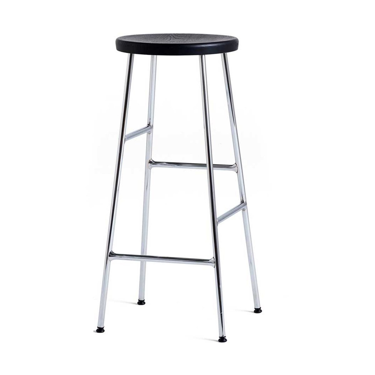 HAY Cornet bar stool 75 cm Soft black oak-chrome