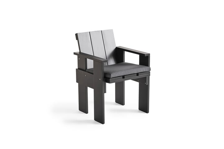 Crate Dining Chair armchair lacquered pine, Black HAY