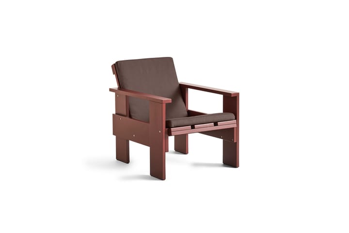 Crate lounge chair lacquered pine, Iron red HAY