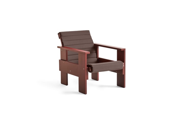 Crate lounge chair lacquered pine, Iron red HAY