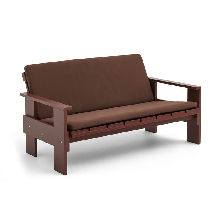 Crate Lounge sofa lacquered pine, Iron red HAY