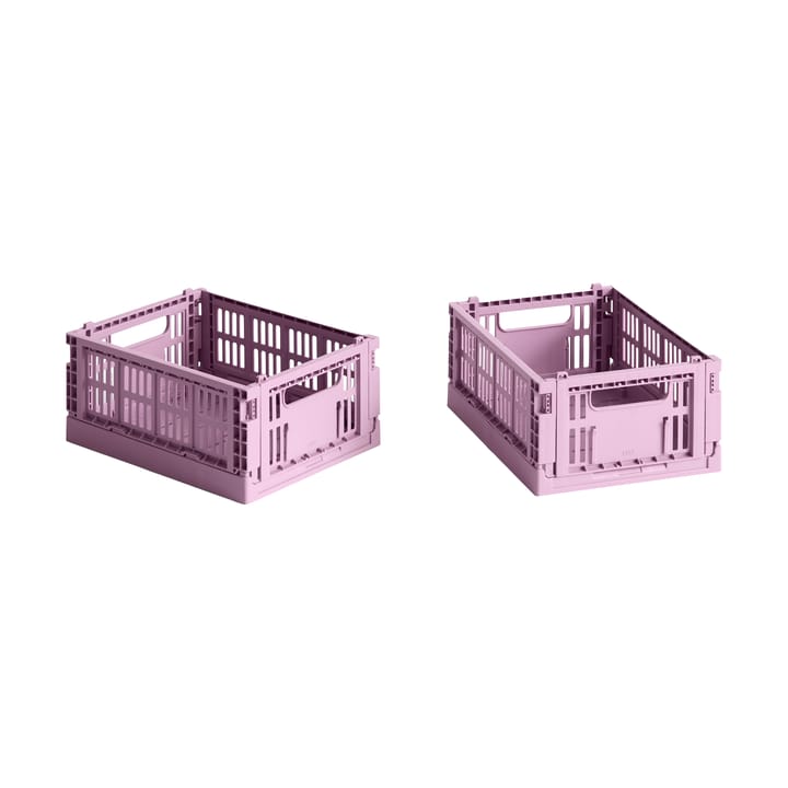 HAY Colour Crate Mini 2-pack 13x17 cm - Dusty rose - HAY