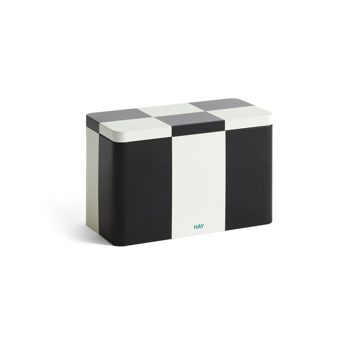 HAY HAY Tin Container medium Black-off white | Scandinavian Design | Boxes & jars | Black