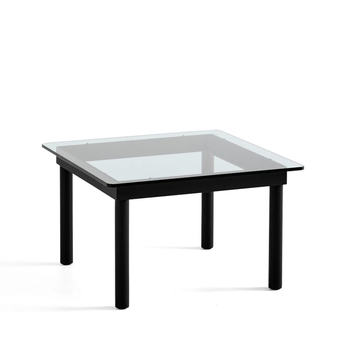 Kofi coffee table - Black oak-clear glass, 60 cm - HAY