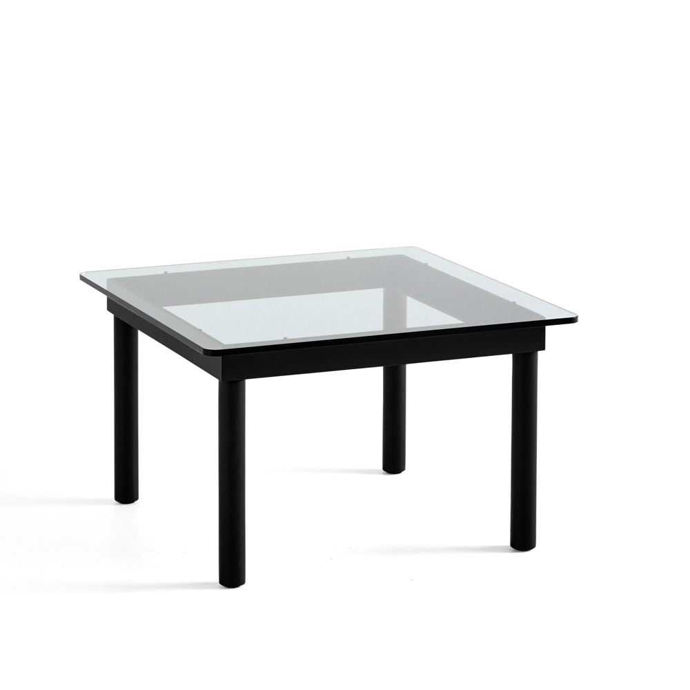 HAY Kofi coffee table Black oak-clear glass, 60 cm