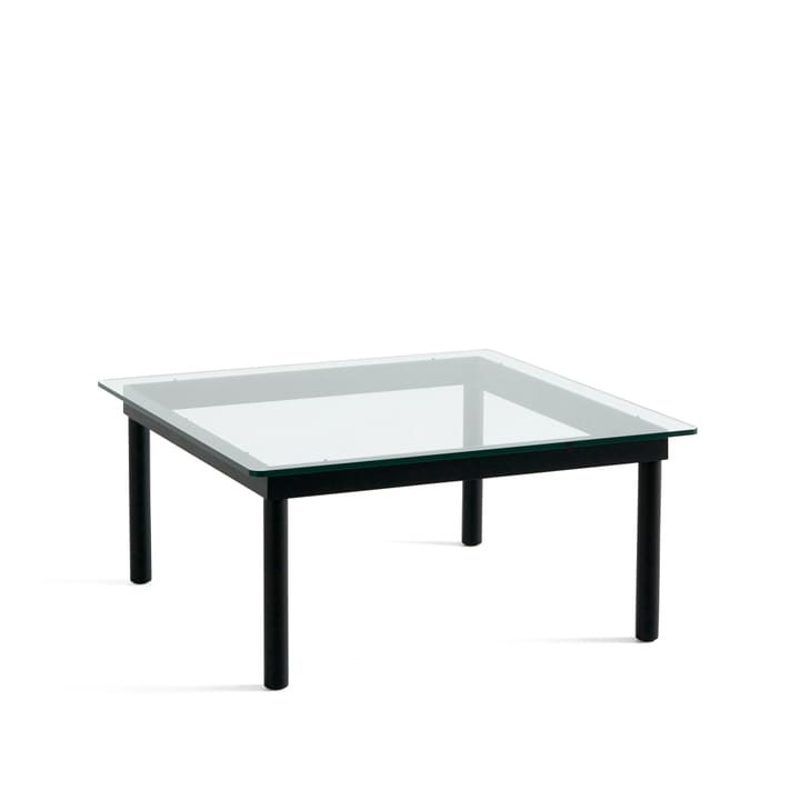 Kofi coffee table - Black oak-clear glass, 80 cm - HAY