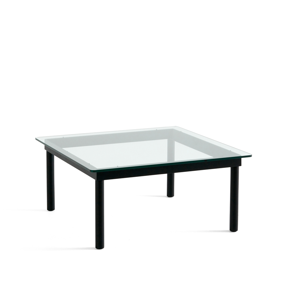 HAY Kofi coffee table Black oak-clear glass, 80 cm