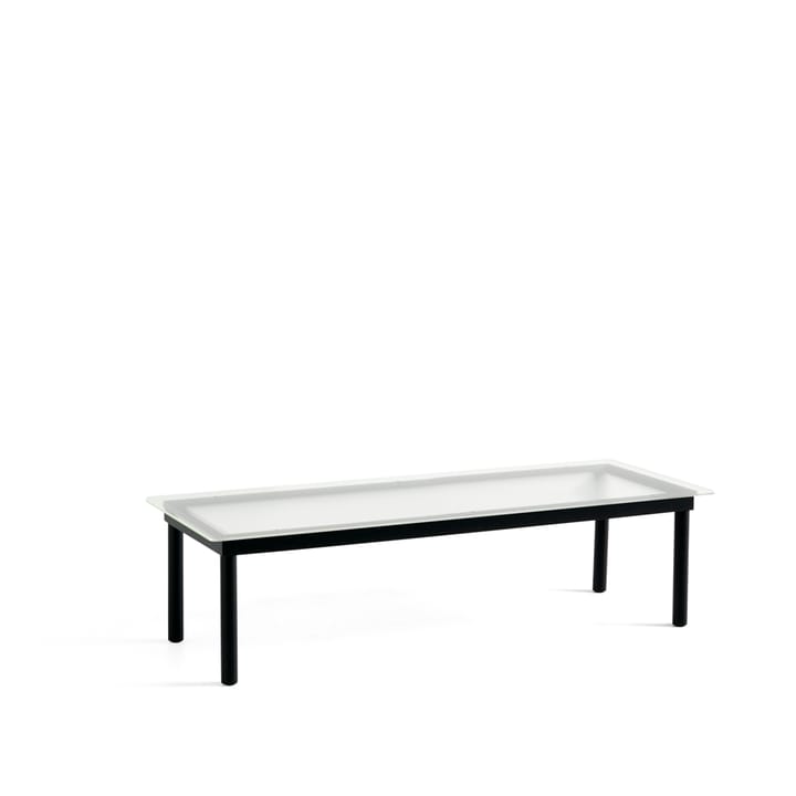 Kofi coffee table - Black oak-ribbed glass, 50 cm - HAY