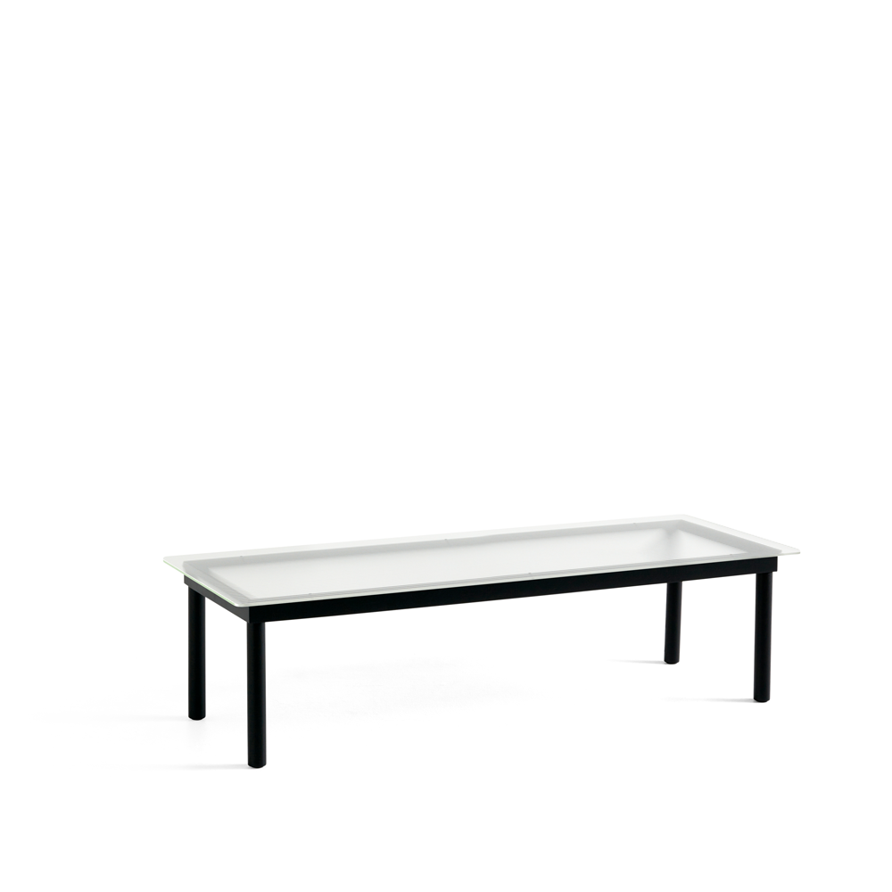 HAY Kofi coffee table Black oak-ribbed glass, 50 cm