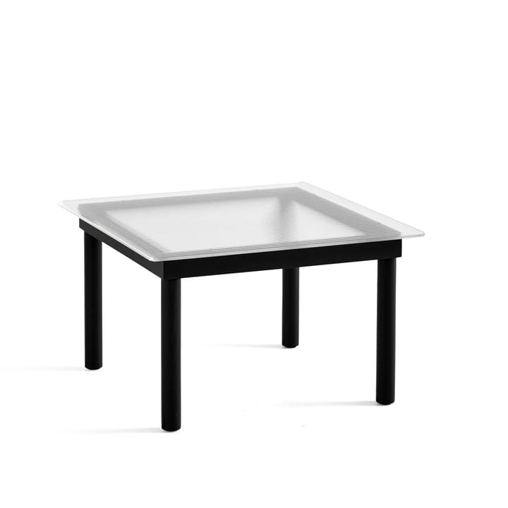 Kofi coffee table - Black oak-ribbed glass, 60 cm - HAY