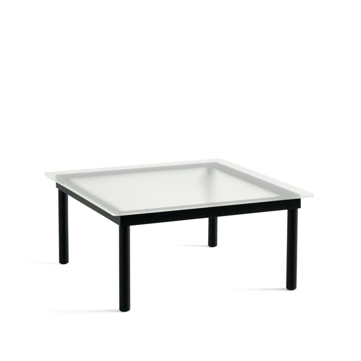 Kofi coffee table - Black oak-ribbed glass, 80 cm - HAY