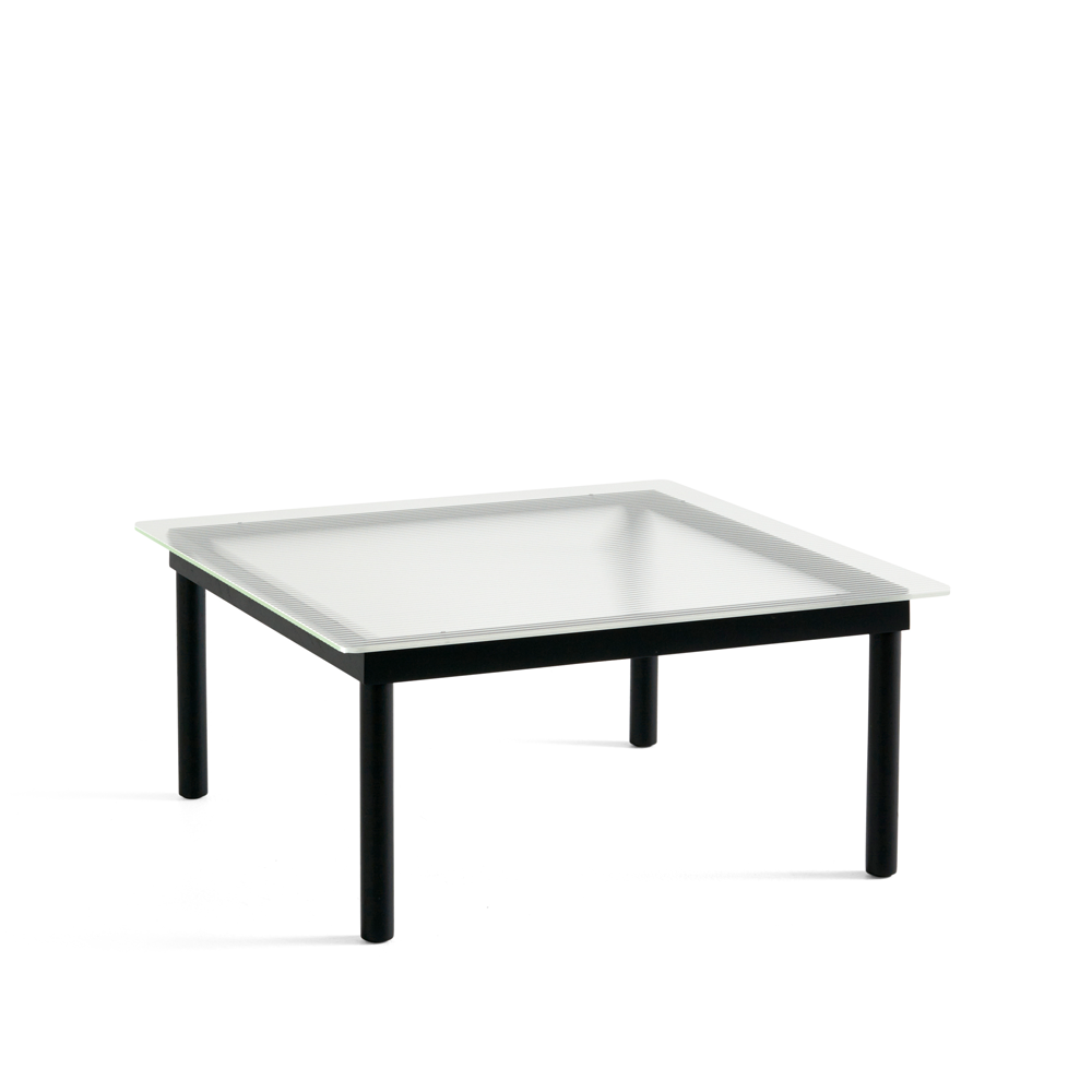 HAY Kofi coffee table Black oak-ribbed glass, 80 cm