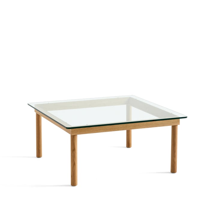 Kofi coffee table - Oak-clear glass, 80 cm - HAY