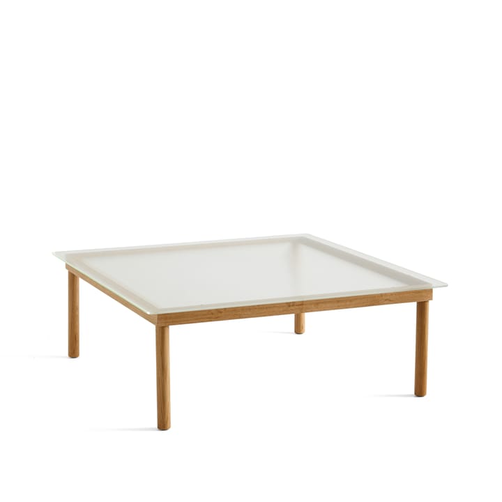 Kofi coffee table - Oak-ribbed glass, 100 cm - HAY