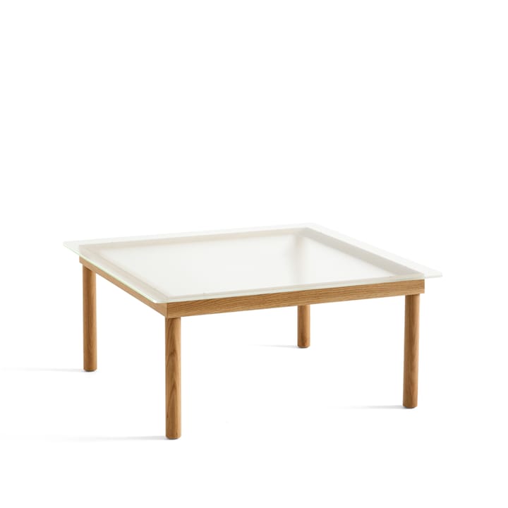 Kofi coffee table - Oak-ribbed glass, 80 cm - HAY