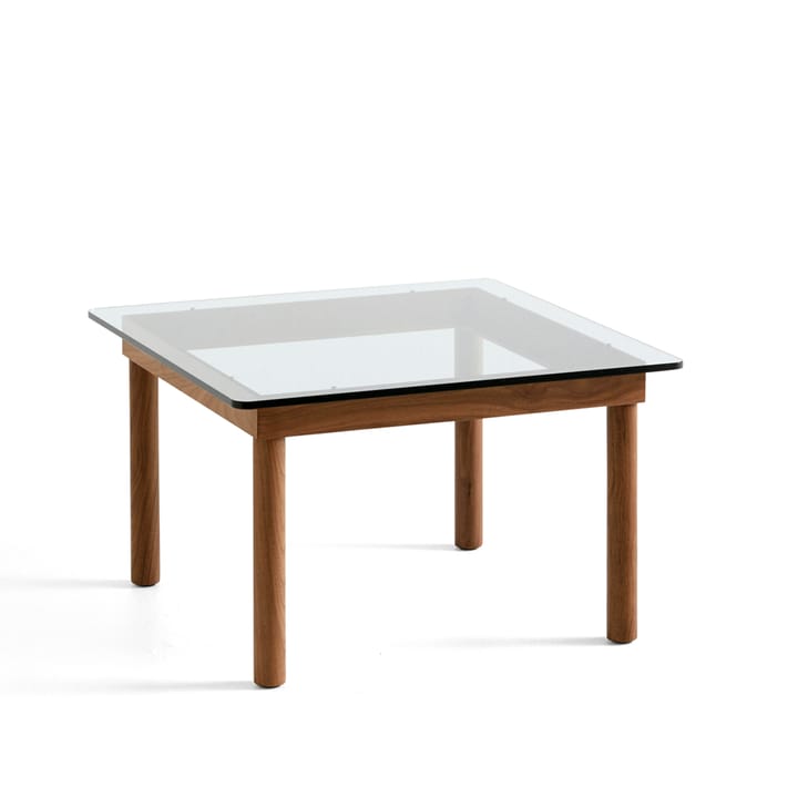 Kofi coffee table - Walnut-clear glass, 60 cm - HAY