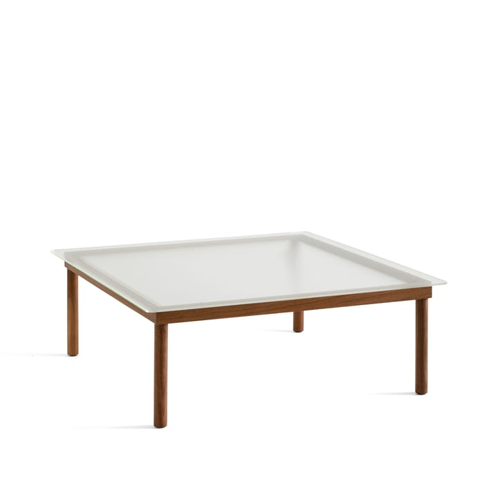 Kofi coffee table - Walnut-ribbed glass, 100 cm - HAY