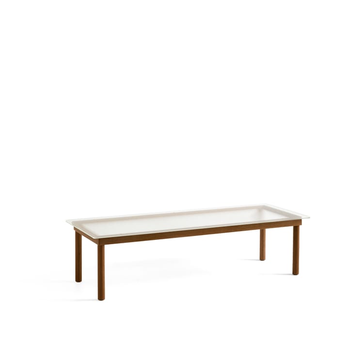 Kofi coffee table - Walnut-ribbed glass, 50 cm - HAY