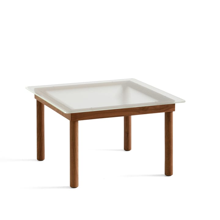 Kofi coffee table - Walnut-ribbed glass, 60 cm - HAY