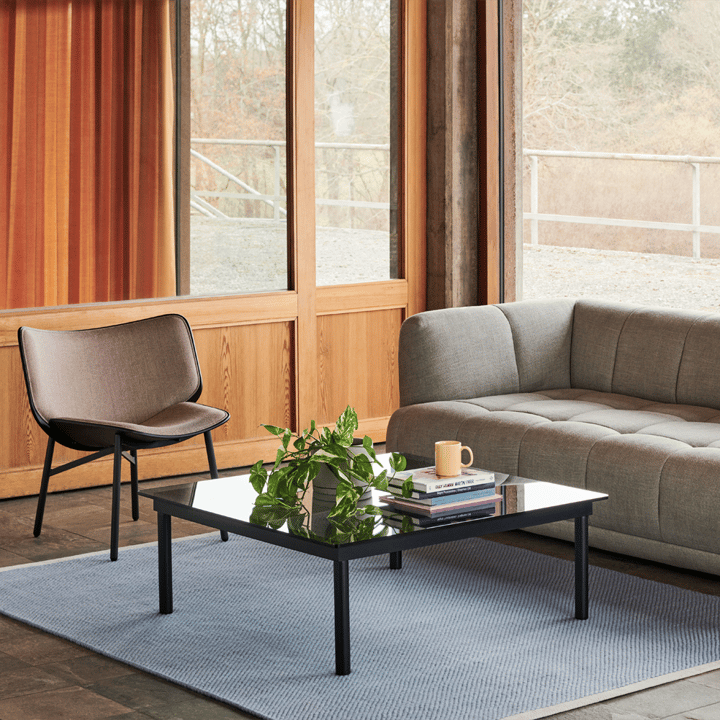 Kofi coffee table, Walnut-ribbed glass, 80 cm HAY