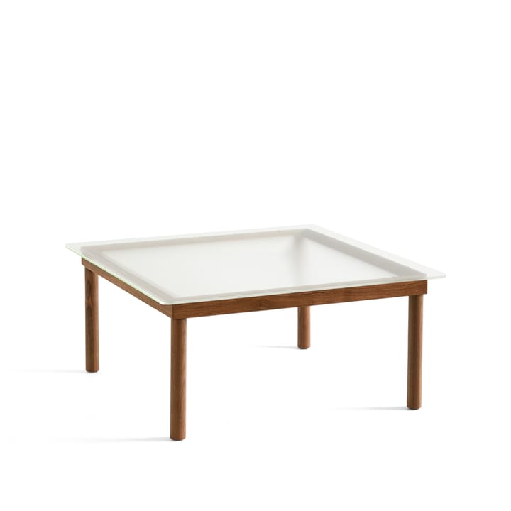 Kofi coffee table - Walnut-ribbed glass, 80 cm - HAY