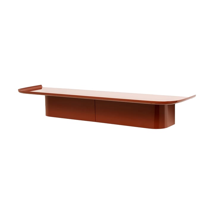 Korpus 7 hooks wallshelf L - Brick red - HAY