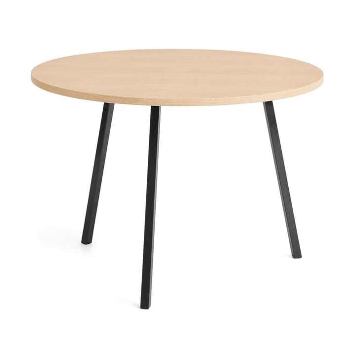 Loop Stand dining table Ø105 cm - Black-clear lacq. oak - HAY