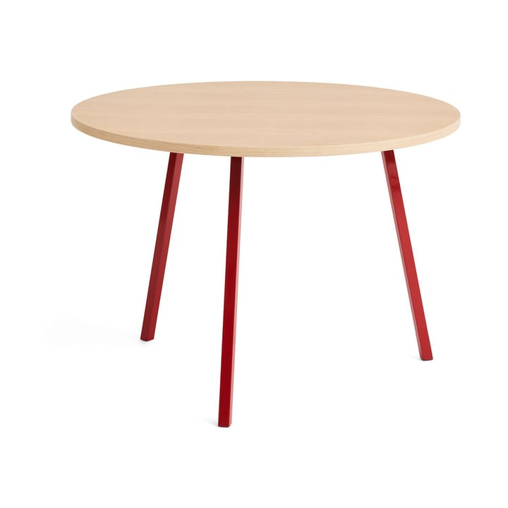 Loop Stand dining table Ø105 cm - Maroon red-clear lacq. oak - HAY